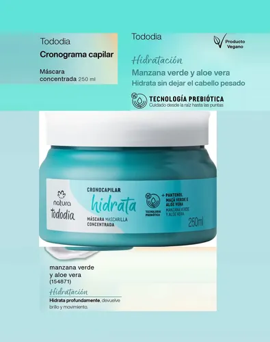 Rep Mascara Capilar Manzana Verde Y Aloe Vera Tododia Natura