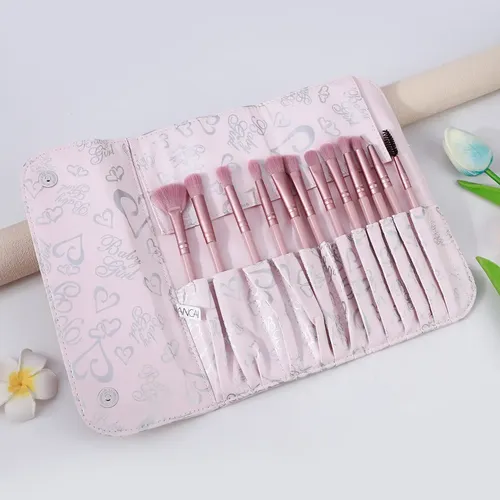 Set De 12 Pinceles De Maquillaje Para Ojos Con Estuche