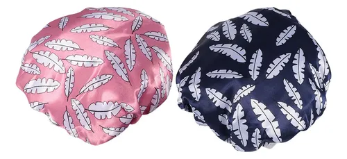 Gorro De Ducha Con Estampado Elegante, 2 Unidades, Para Baño