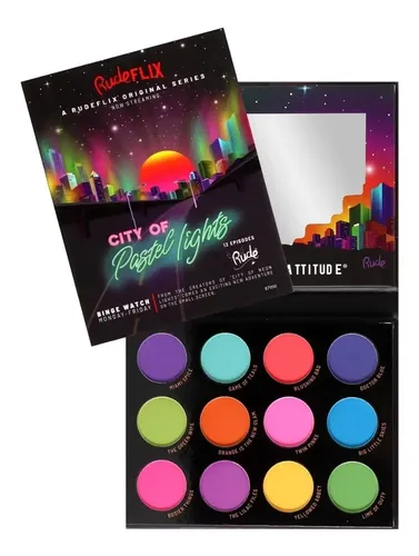 Kit De Paleta 12 Sombras Para Ojos City Of Pastel Lights Rude Cosmetics