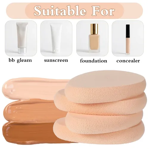 4 Esponjas De Maquillaje Planas Para Base, Esponja De Base,