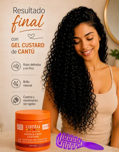 Gel Crema Custard Cantu Definición Shea Butter+ Peine Rizos