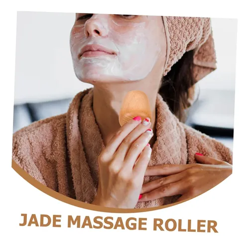 Rodillo Facial Jade Verde Masajeador Para Contorno Y Piel