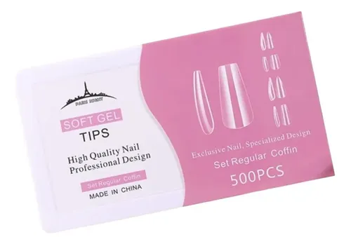 Tips Caja Soft Gel Paris Night X500 Press On Uñas Manicura