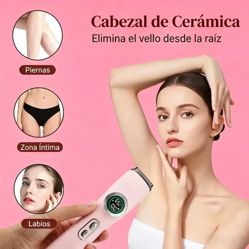 .depiladora Eléctrica Rasuradora Mujer Doble Cabeza 2 En 1 Rosa