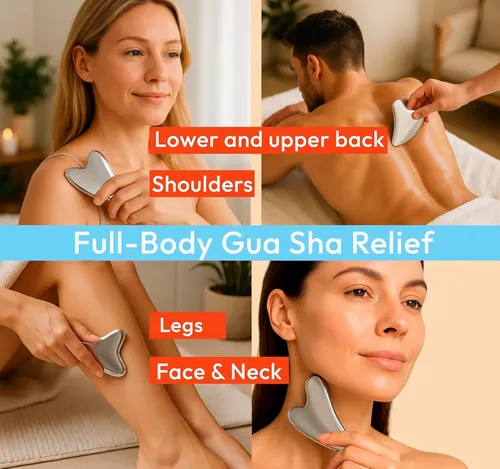 Herramienta Gua Sha Metal Para Masaje Facial Y Drenaje