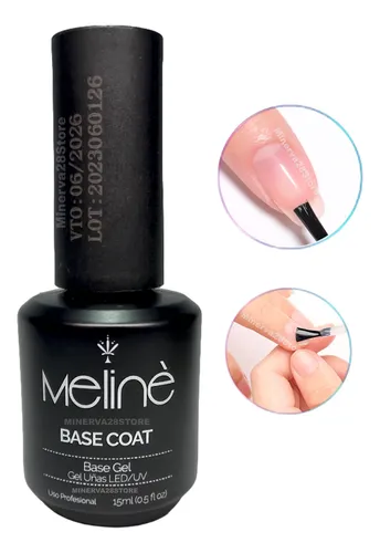 Base Coat Meliné Uv/led Semipermanente 15ml, Uñas Esculpidas
