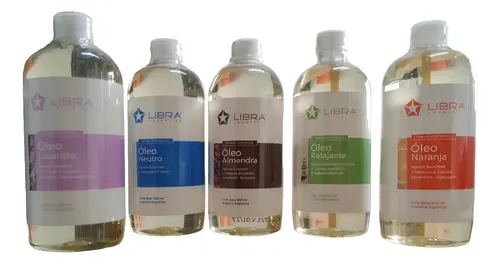 Kit Completo De Oleos Para Masajes 500ml Libra Cosmetica
