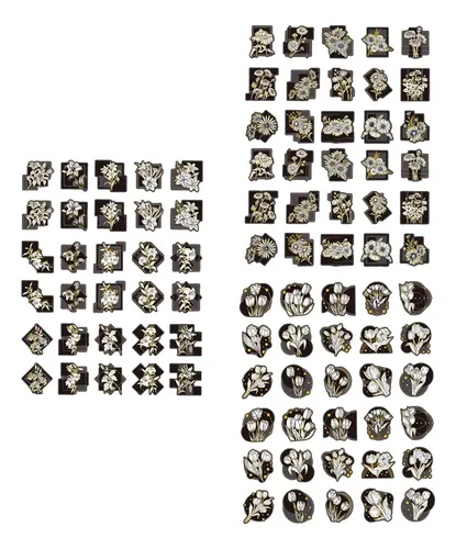 90 Uds. De Pegatinas De Lirio Y Crisantemo Y Tulipanes