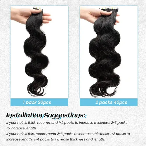 Extensiones De Cabello Humano Con Cinta 12” Benafee
