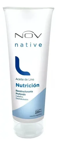 Baño De Crema Nov Máscara Nutrición Aceite De Lino 220 Ml.