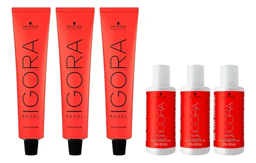 Schwarzkopf Kit Tintura Igora Royal X3 Unidades + Oxidante Sin Tono