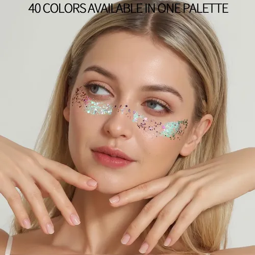 Fandamei Paleta Glitter Gel 40 Colores Para Rostro