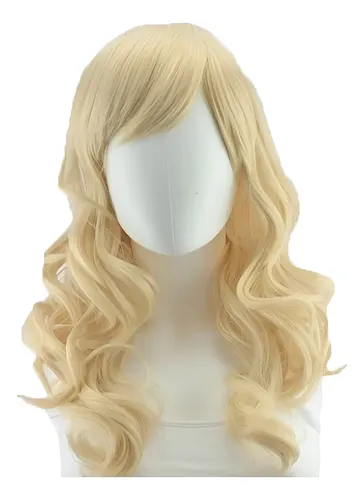 Peluca Con Bucles Rubia Simil Natural Oncologica Drag 70 Cm