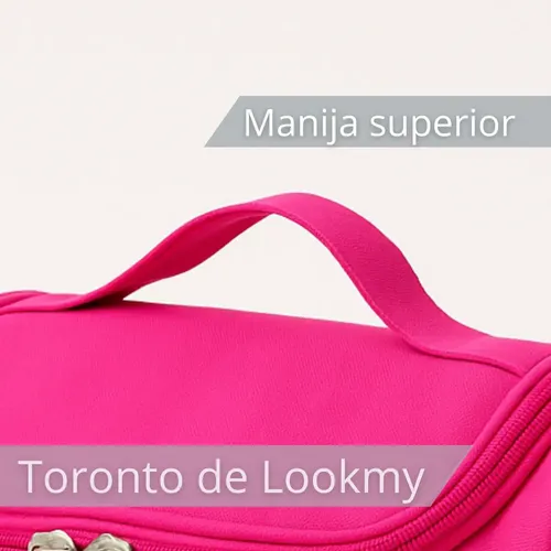 Porta Cosmeticos De Viaje Rosa Lookmy | Bolso Neceser Con Percha De Colgar | Organizador De Maquillaje Y Cosméticos |