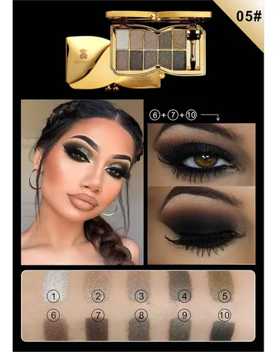 Paleta Glitter Eyeshadow Uifcb 10 Colores Sombras A Prueba