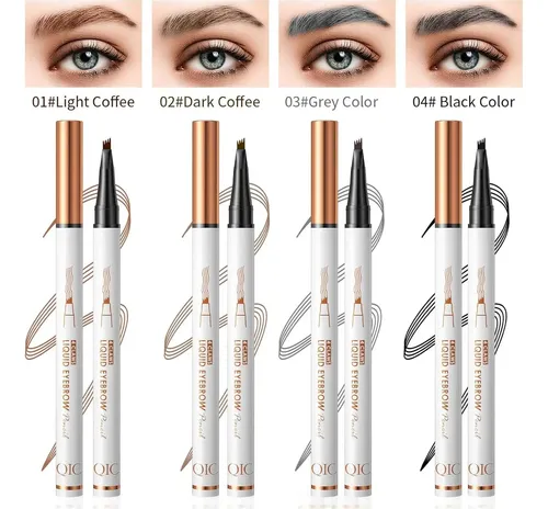 Lápiz De Cejas 4 Puntas Yulinlon Negro Impermeable 36h