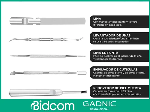 Kit Para Uñas Gadnic Acero Inoxidable Para Manicura Pedicura