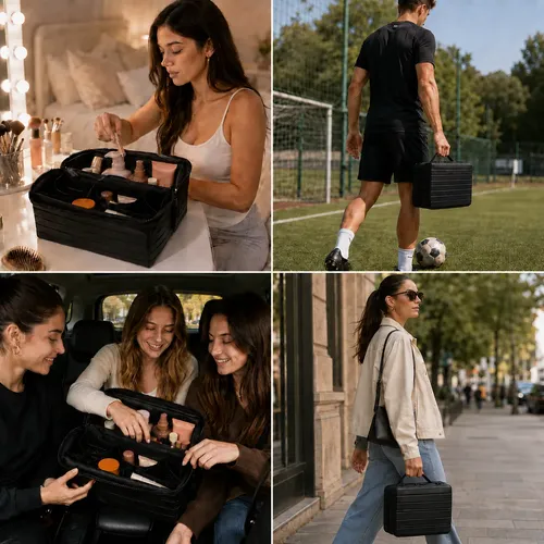 Neceser Organizador Maquillaje Viaje Bolsillos Plegable