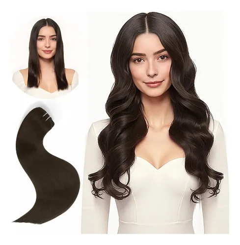 Extensiones De Cabello Humano Real 45cm 7pcs 85g Color #2