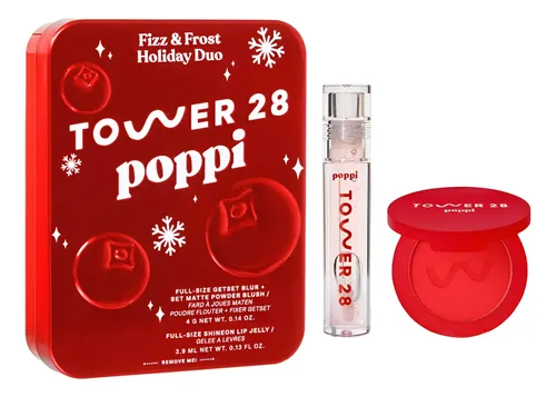 Tower 28 X Poppi – Fizz & Frost Holiday Duo – Rubor + Gloss