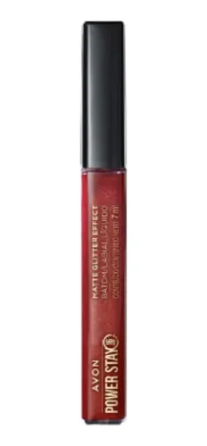 Labial Intransferible Power Stay Matte Effect Glitter Avon Color Russet Shock