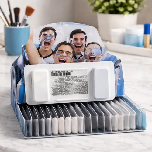 Kit Maquillaje Argentina Mundial Futbol Celeste Y Blanco