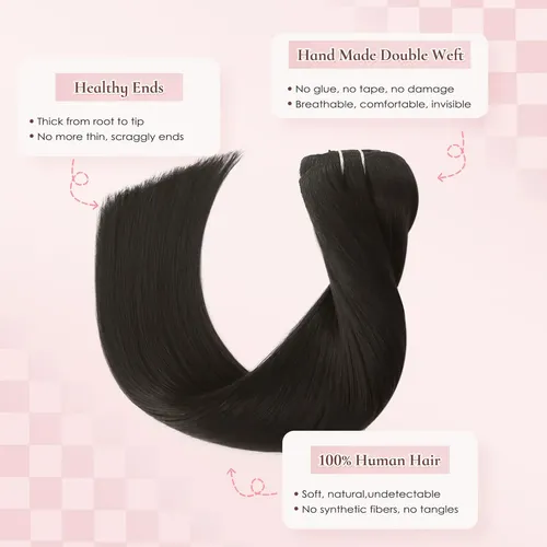 Extensiones De Cabello Humano Real 30cm 7pcs 55g Color #2