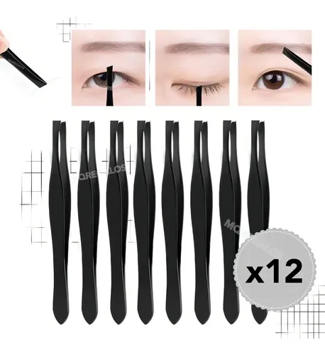 Pinza Depilar Recta Acero Inoxidable Beautifull Punta Plana Negro