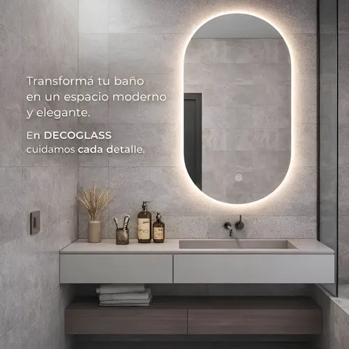 Espejo Luz Led Touch 50 X 85 Pastilla Para Baño Accesorios