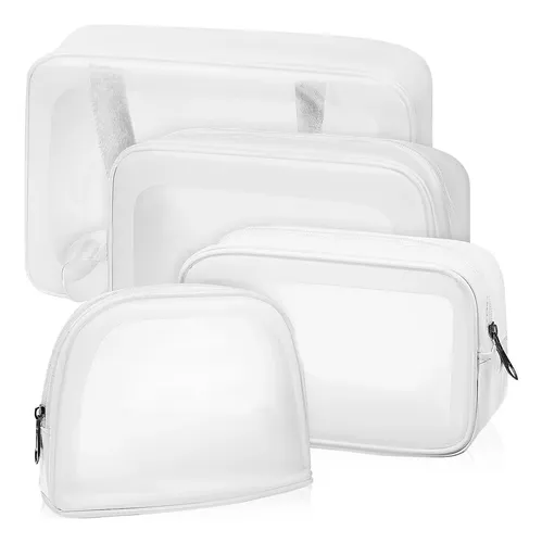 Set De Neceser Transparente Para Maquillaje Y Aseo