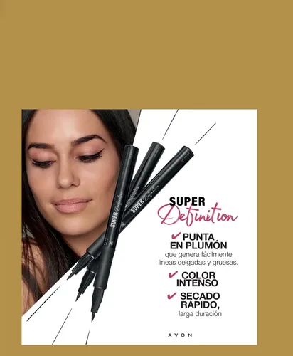 Delineador De Ojos En Fibra Super Definición True Color Avon