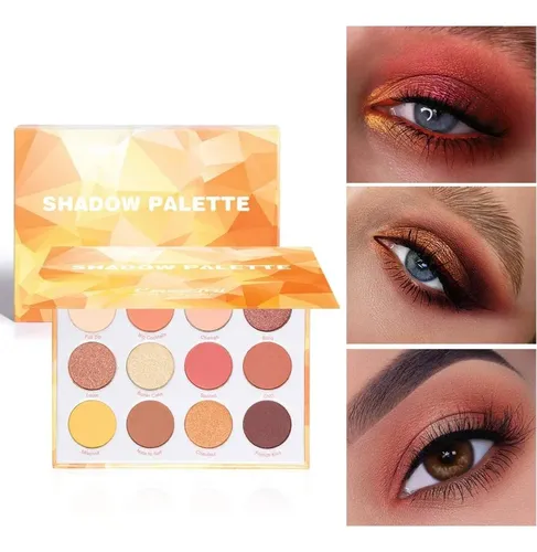 Paleta De Sombras Con Glitter 12 Colores