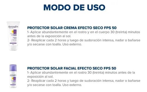 Dermaglós Solar Combo Protección Corporal Facial Efecto Seco