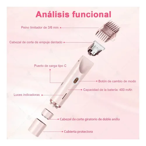 Afeitadora Eléctrica Portátil Para Mujer, Doble Cabezal, Qy