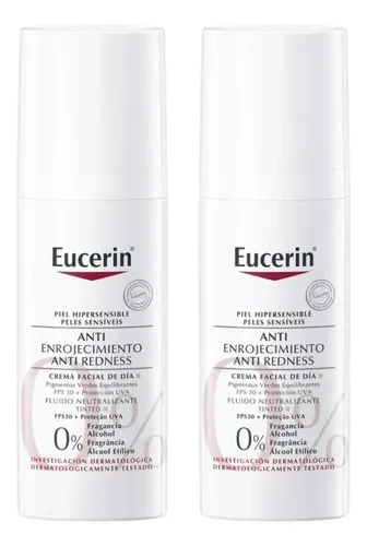 Combo X2 Crema Eucerin De Día Antienrojecimiento 50ml Sensible Día