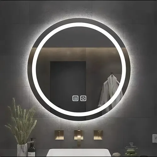 Espejo Circular Led 60cm Touch Antiempañante Luz Fria Calida A-1060