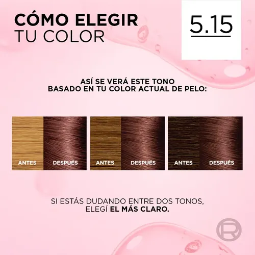 Kit Tintura Excellence Creme Tono 5.15 Castaño Claro Cenizo Caoba