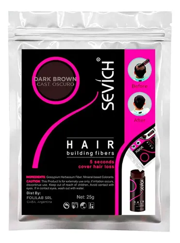 Fibras Capilares Sevich Recarga 25g Dark Brow Castaño Oscuro