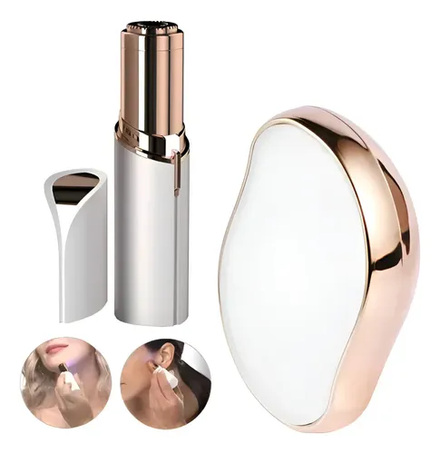 Mini Depiladora Facial Eléctrica Resistente al Agua con Jabón Exfoliador