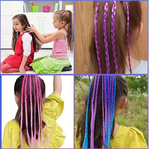 Ligas 12 Piezas Niñas Cabello Colores 6 Banda Elástica