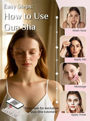 Herramienta Gua Sha Facial Rosa Para Masaje Y Antiinflamator