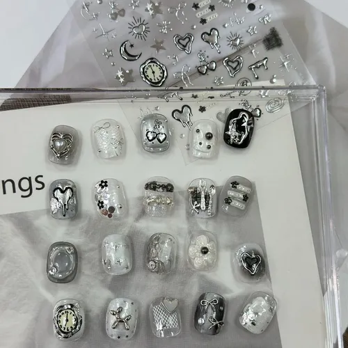 Adhesivos Metálicos Para Uñas Dark Star Moon Heartbeat, Esti
