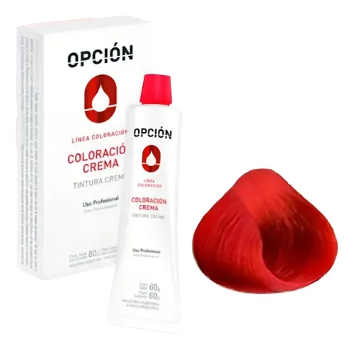 Tintura Opción Profesional Coloración Crema Tono Rojo X 60g
