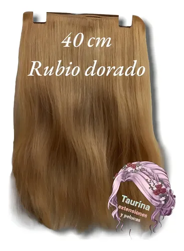 Cortina Cabello Natural 100% De 40cm De Largo Tupida 4 Capa Color Rubio Dorado