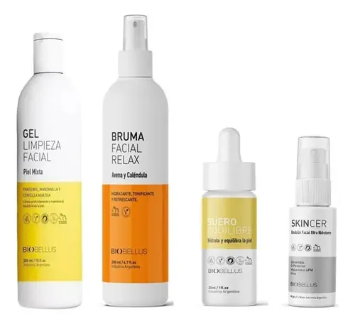 Combo Piel Grasa Biobellus Gel + Bruma + Equilibre + Skincer