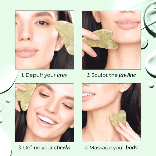 Set De Herramientas Faciales Plantifique Gua Sha Massage Ros