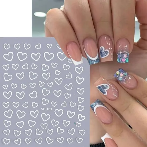 Stickers Para Uñas Zoazjinaz 6 Hojas Con Diseño 3d De Corazo
