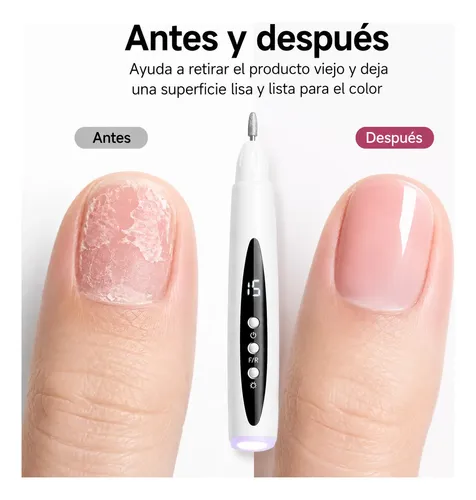 Pulidora De Uñas Eléctrica 2 En 1 Con Lámpara Uv