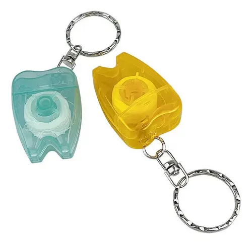 + Mini Llavero De Hilo Dental De 15 Metros, 50 Unidades –